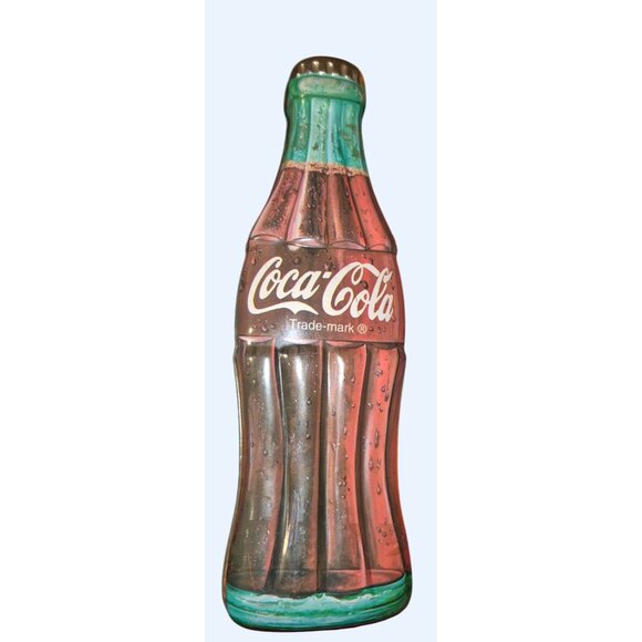 Vintage Coca-Cola Tin Bottle Shaped Fruit Flavored Candy Container Collectible - Picture 1 of 7